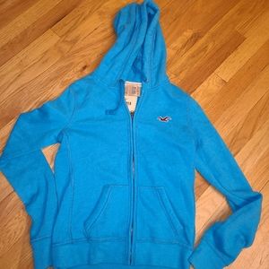 Hollister Blue Zip Up Hoodie Size Medium